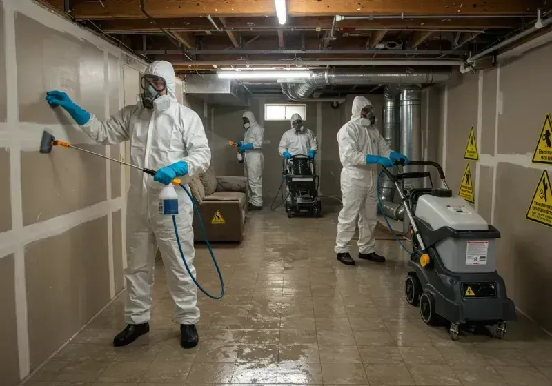 Basement Moisture Removal and Structural Drying process in Frostburg, MD